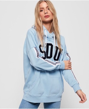 Superdry Alicia Boyfriend Női Kapucnis Pulóver Kék | OGJWB8950